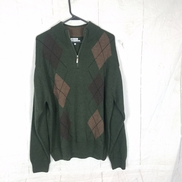 Alex cannon Italian yarn merino wool 1/4 zip pullover sweater